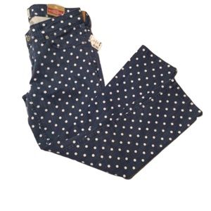 Aeropostale Lola Blue White Polka Dot Crop Jegging 7/8 NWT